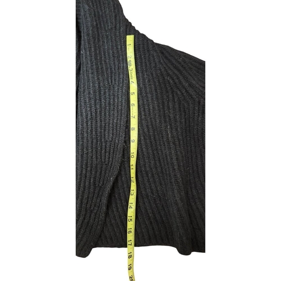 Vince Oversize Shawl Collar Soft Plush WoolBlend Rib Knit Cardigan Black XS $465 - Picture 12 of 16